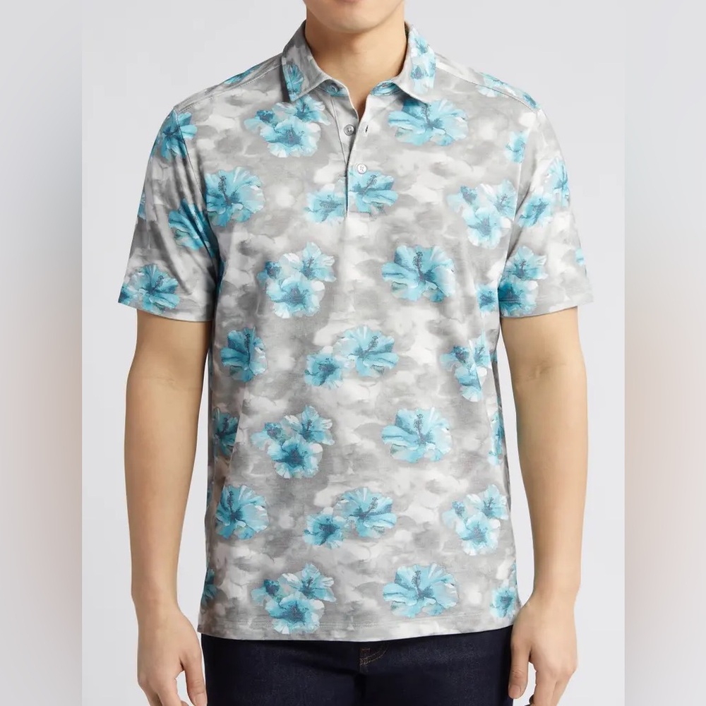 Tommy Bahama Men's Stormy Blues Polo Shirt